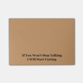 Notas Post-it® Si no dejas de hablar, empezaré a bromear