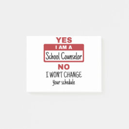 Notas Post-it® Sí, soy consejero escolar, cambio de horario