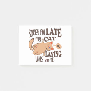 Notas Post-it® Siento haber llegado tarde cuando mi gato se posó