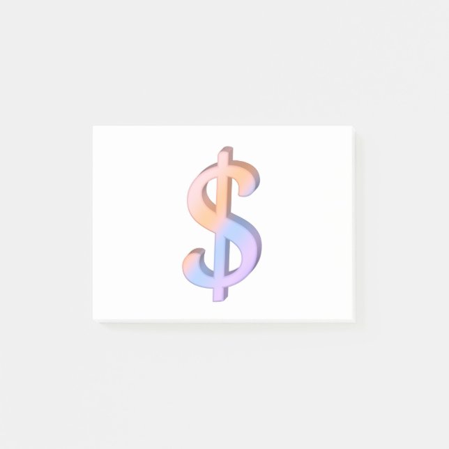 Notas Post-it® Signo de dólar 1 (Anverso)