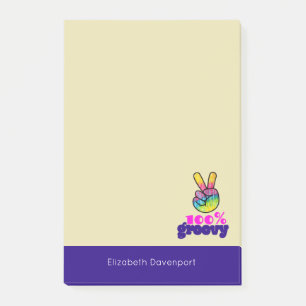 Notas Post-it® Signo de paz de mano arcoiris 100% Groovy