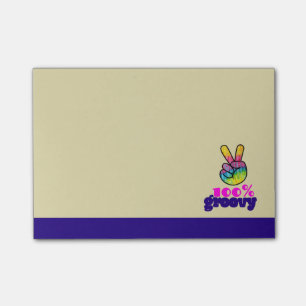 Notas Post-it® Signo de paz de mano arcoiris 100% Groovy