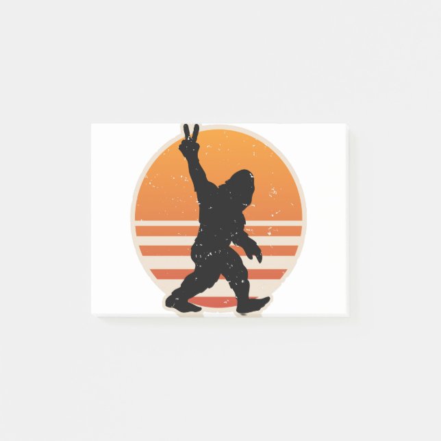 Notas Post-it® Signo de paz de pie de página retro (Anverso)