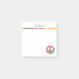 Notas Post-it® Signo de paz personalizado con nombre