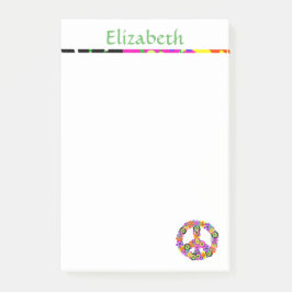 Notas Post-it® Signo de paz personalizado con nombre