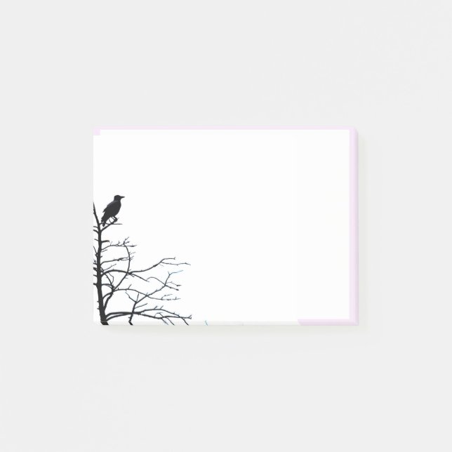 Notas Post-it® Silhouette Crow Black Bird Nature Art (Anverso)