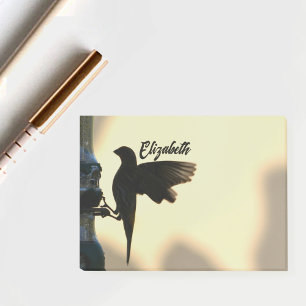 Notas Post-it® Silhouette de pájaro amarillo dorado personalizado