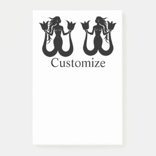 Notas Post-it® Silhouette de sirena de dos colas Thunder_Cove