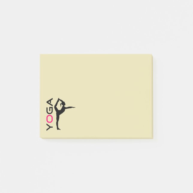 Notas Post-it® Silhouette de Yoga Pose en Tan fondo (Anverso)