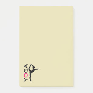 Notas Post-it® Silhouette de Yoga Pose en Tan fondo