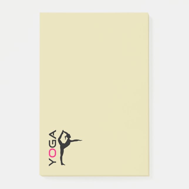 Notas Post-it® Silhouette de Yoga Pose en Tan fondo (Anverso)