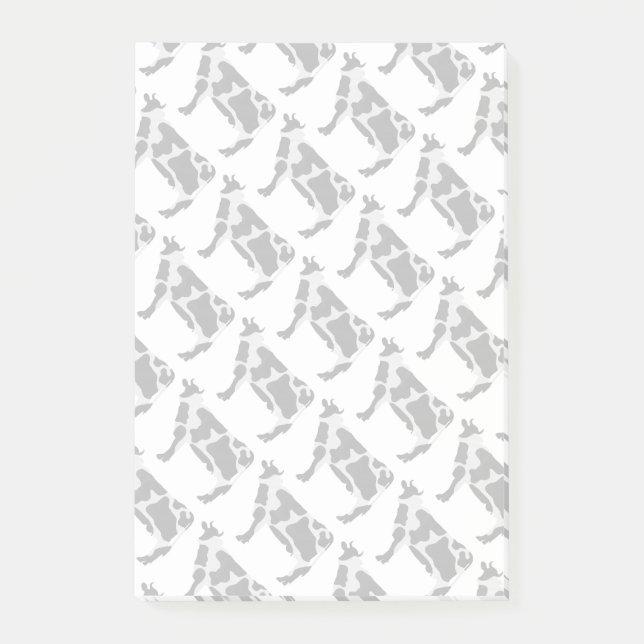 Notas Post-it® Silueta blanca y negra de vaca (Anverso)