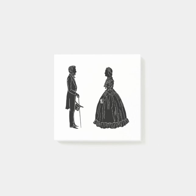 Notas Post-it® silueta de abraham lincoln mary todd lincoln (Anverso)