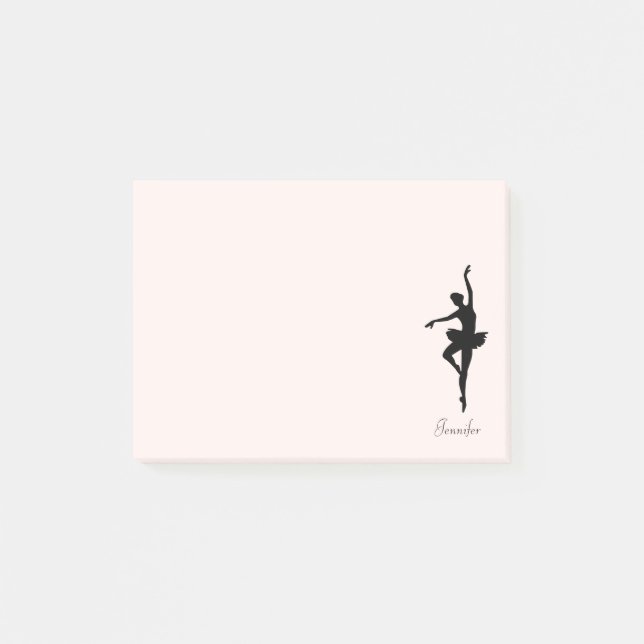 Notas Post-it® Silueta de baile rosado personalizada (Anverso)
