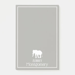 Notas Post-it® Silueta de elefante blanco Personalizado