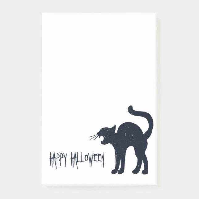 Notas Post-it® Silueta de gato negro de Halloween (Anverso)