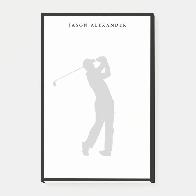 Notas Post-it® Silueta de golfista personalizada  (Anverso)