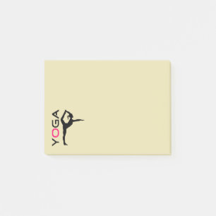 Notas Post-it® Silueta de la actitud de la yoga en fondo del