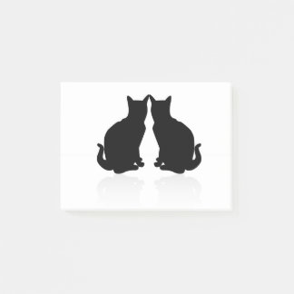 Notas Post-it® silueta negra 2 gatos