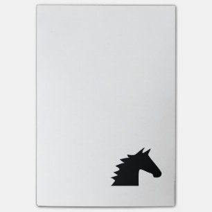 Notas Post-it® Silueta negra de la cabeza de caballo elegante