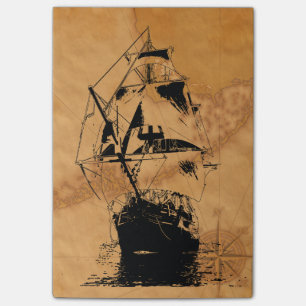 Notas Post-it® Silueta negra de la nave