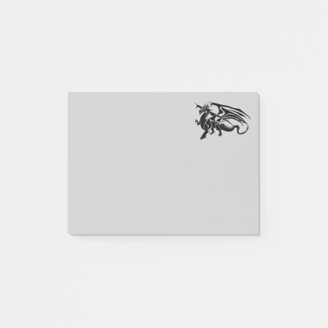 Notas Post-it® Silueta negra del dragón (Anverso)