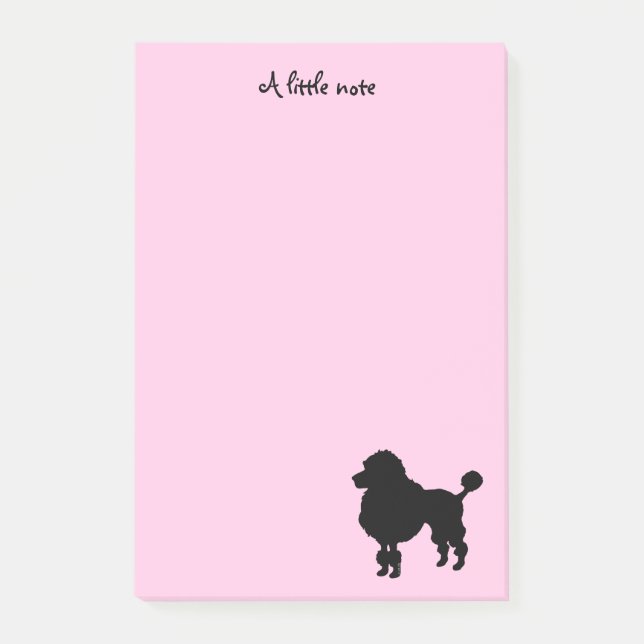 Notas Post-it® Silueta negra del perro de caniche (Anverso)