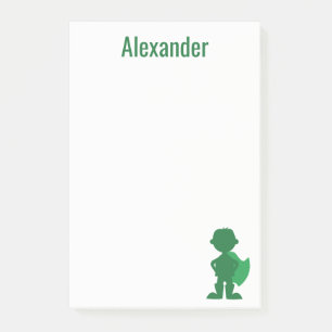Notas Post-it® Silueta verde personalizada de Superhéroe masculin