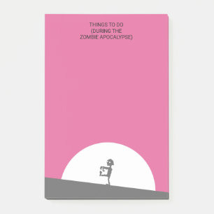Notas Post-it® Silueta zombie con luna llena personalizada