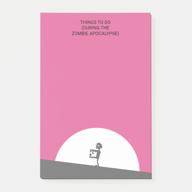 Notas Post-it® Silueta zombie con luna llena personalizada (Anverso)