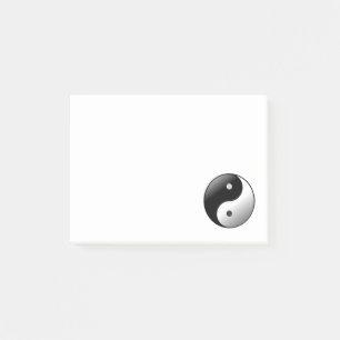 Notas Post-it® Símbolo blanco y negro de Yin y de Yang