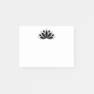 Notas Post-it® Símbolo budista blanco negro original flor Lotus
