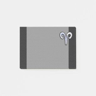 Notas Post-it® Símbolo cromado como zodiaco de Aries