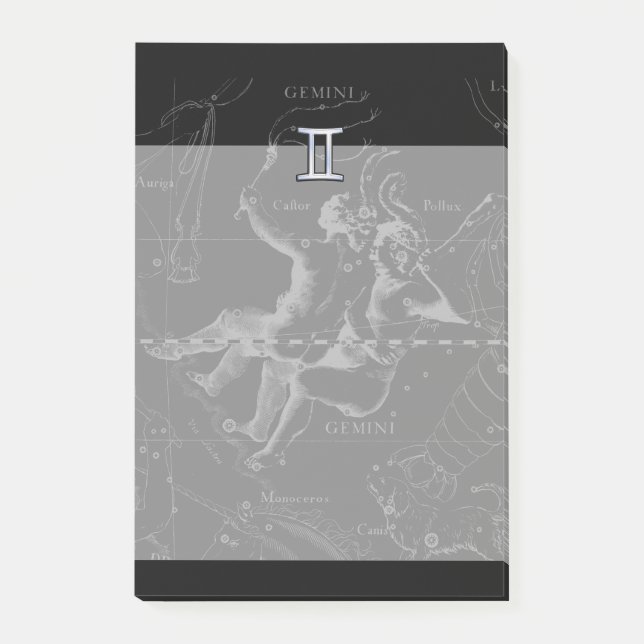 Notas Post-it® Símbolo cromado de Gemini Zodiac en Hevelius (Anverso)