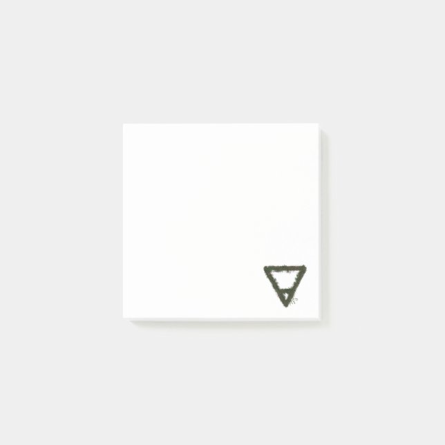 Notas Post-it® Símbolo de alquimia de elemento de la Tierra rocos (Anverso)