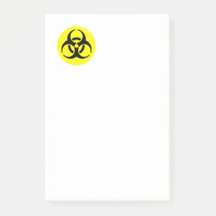 Notas Post-it® Símbolo de BioHazard amarillo