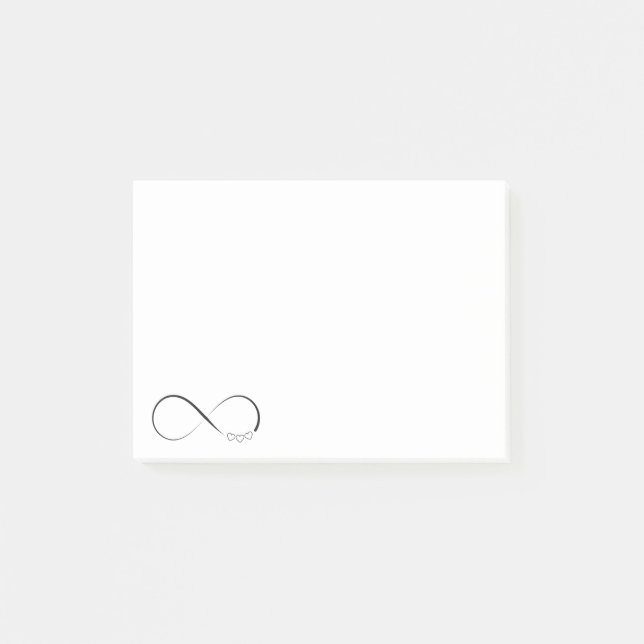 Notas Post-it® Símbolo de corazones infinitos (Anverso)