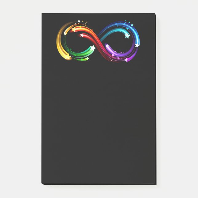 Notas Post-it® Símbolo de infinito de cometas de arcoíris (Anverso)