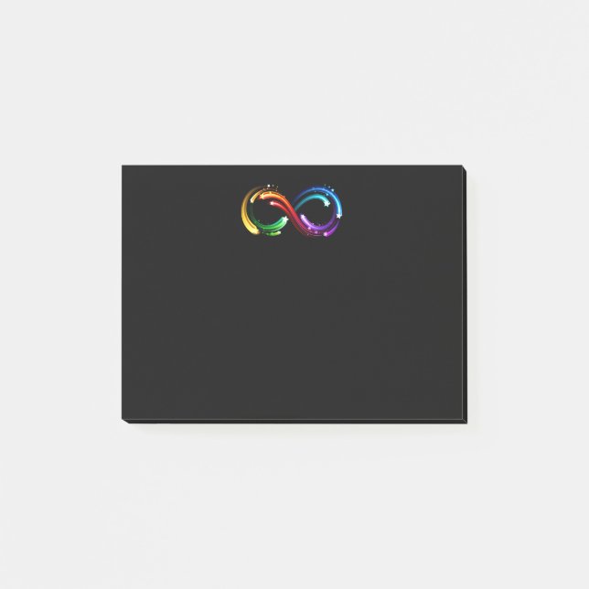 Notas Post-it® Símbolo de infinito de cometas de arcoíris (Anverso)