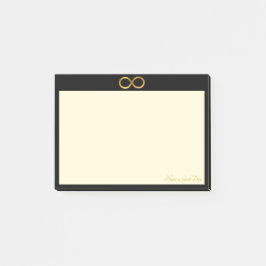 Notas Post-it® Símbolo de infinito dorado