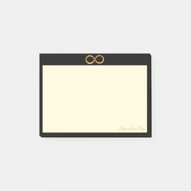 Notas Post-it® Símbolo de infinito dorado (Anverso)