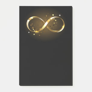 Notas Post-it® Símbolo de infinito dorado