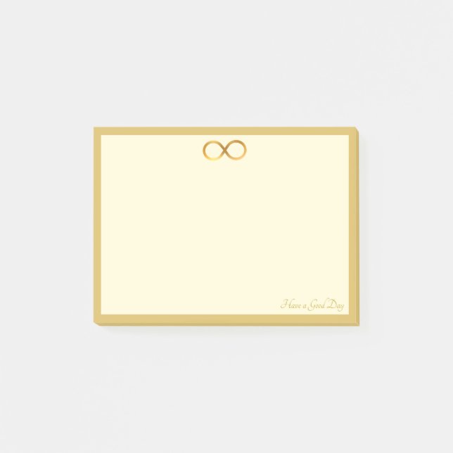 Notas Post-it® Símbolo de infinito dorado (Anverso)