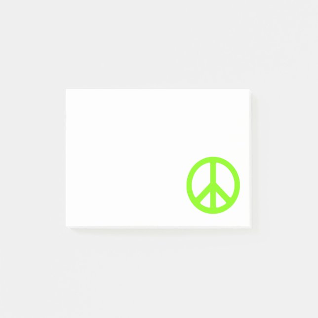Notas Post-it® Símbolo de la Paz Chartreuse (Anverso)