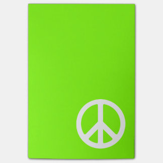 Notas Post-it® Símbolo de la paz verde claro y blanco