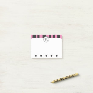 Notas Post-it® Símbolo de Pi matemáticas tema de PINK