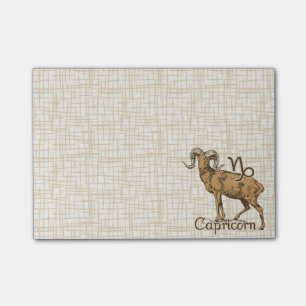 Notas Post-it® Símbolo del Capricornio del Rótulo del zodiaco