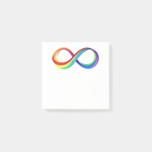 Notas Post-it® Símbolo infinito arcoiris en capas (Anverso)