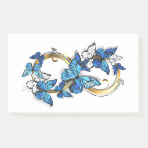 Notas Post-it® Símbolo infinito de mariposas Morpho azules