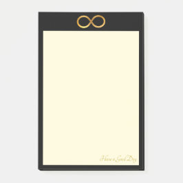 Notas Post-it® Símbolo infinito dorado de cosas que hacer